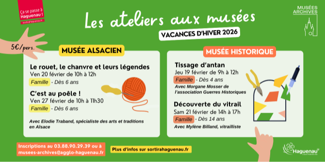 Les ateliers aux musées - Vacances d'hiver 2026